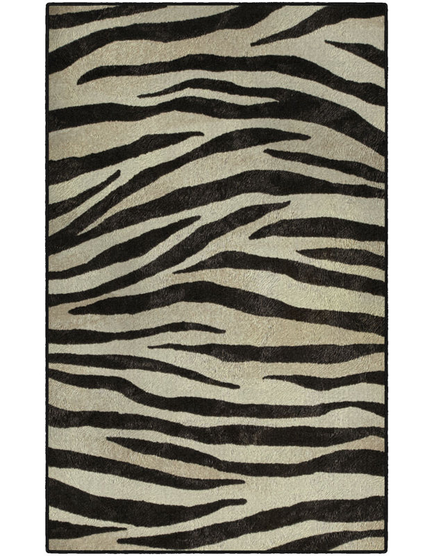 World Menagerie Metzger Zebra Stripes Animal Print Black/Ivory Area Rug